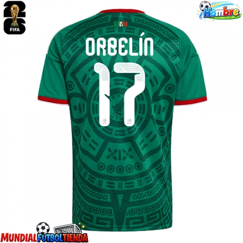 Camiseta México Orbelin Pineda #17 Primera Equipación Replica Mundial 2026 mangas cortas